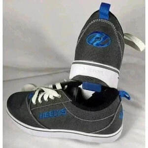 Heelys Pro 20 Mens Size 7 Grey Royal Blue Low Top Wheeled Skate Sneakers EUC